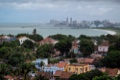 The Recife skyline seen across the water from the hill at Olinda.